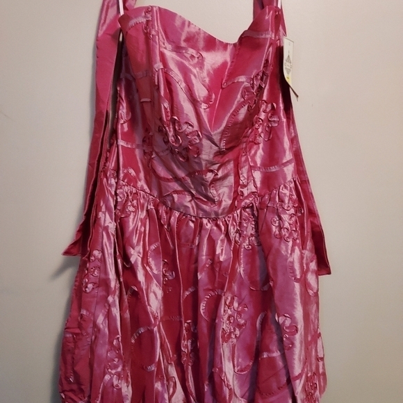 Strapless rose color XXL dress with scarf - Picture 5 of 12